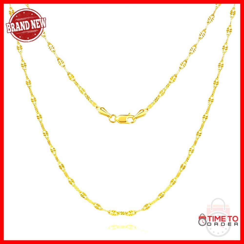 14K Gold Chain Necklace Dainty Thin Minimal Elegant Classic Princess Length